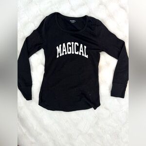 Old Navy woman’s black waffle knit magical long sleeve